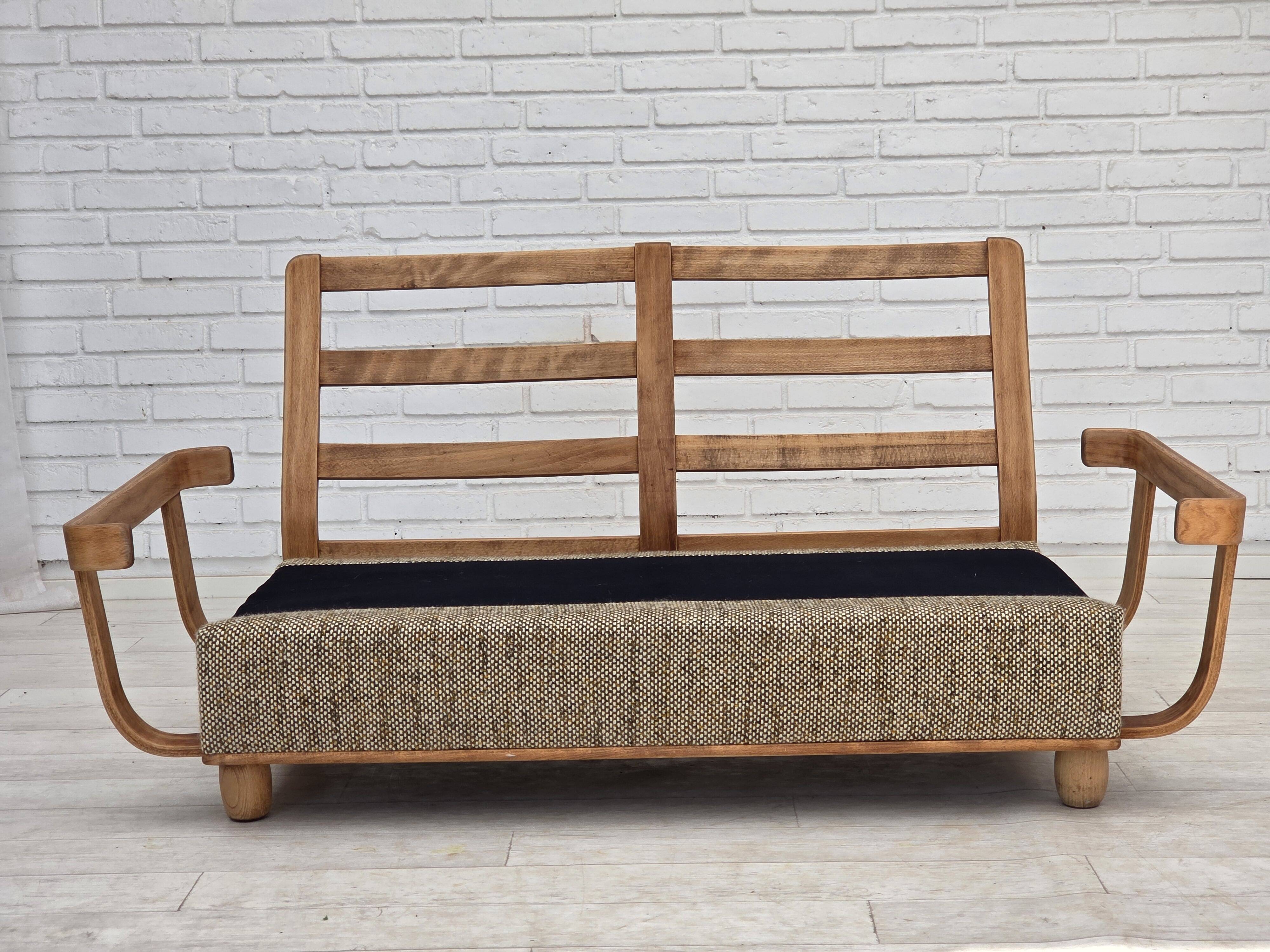 1970s, Danish 2-seater sofa, original condition, furniture wool, bentwood.
