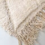 Moroccan berber carpet blessed ouarain ecru with diamond patterns engraved 304x204cm