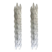 Set of Two Contemporary Shenographic "Poliedro" Murano Glass Wall Sconces