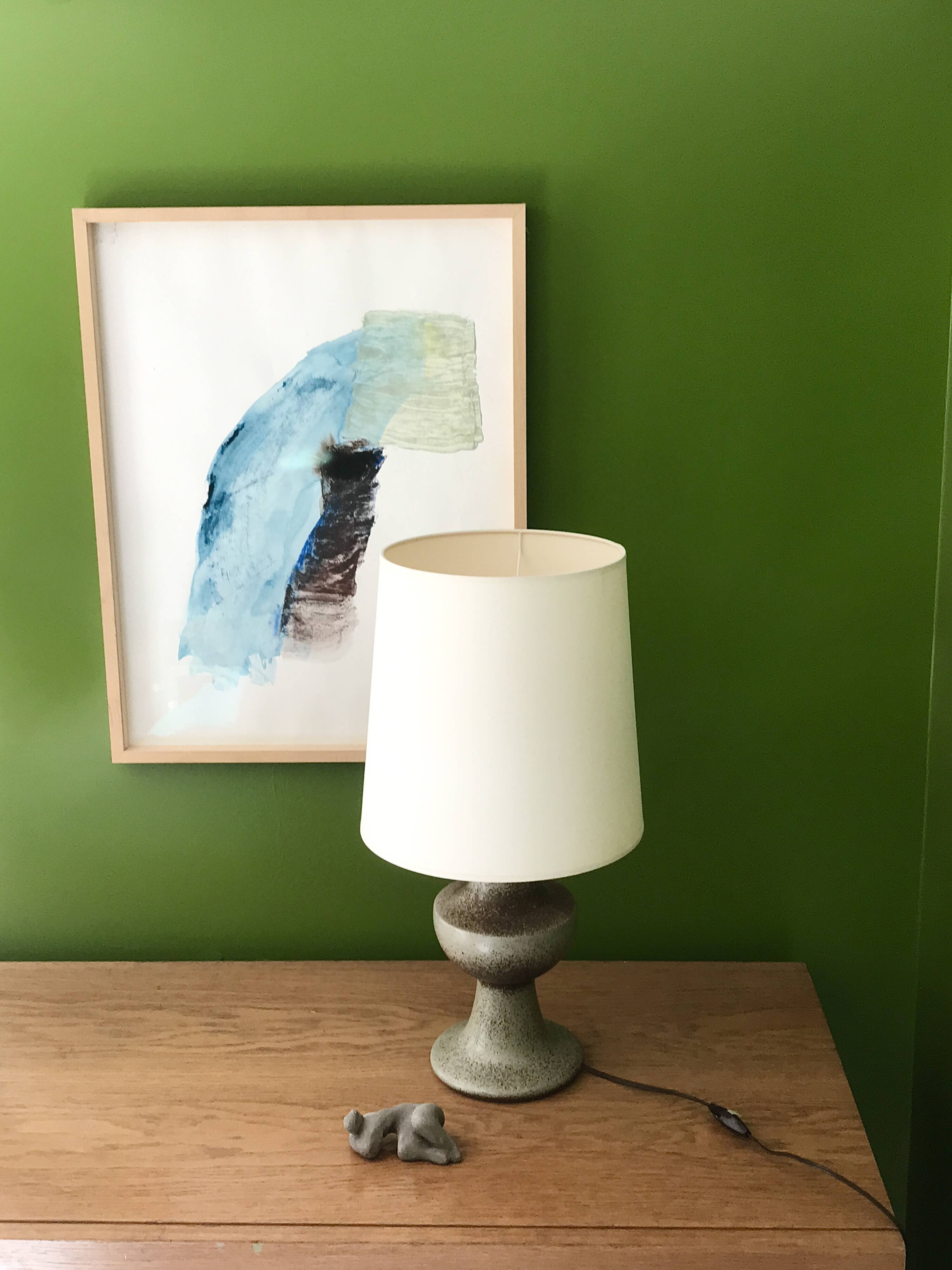 Brutalist table lamp in pyrite stone