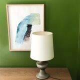 Brutalist table lamp in pyrite stone