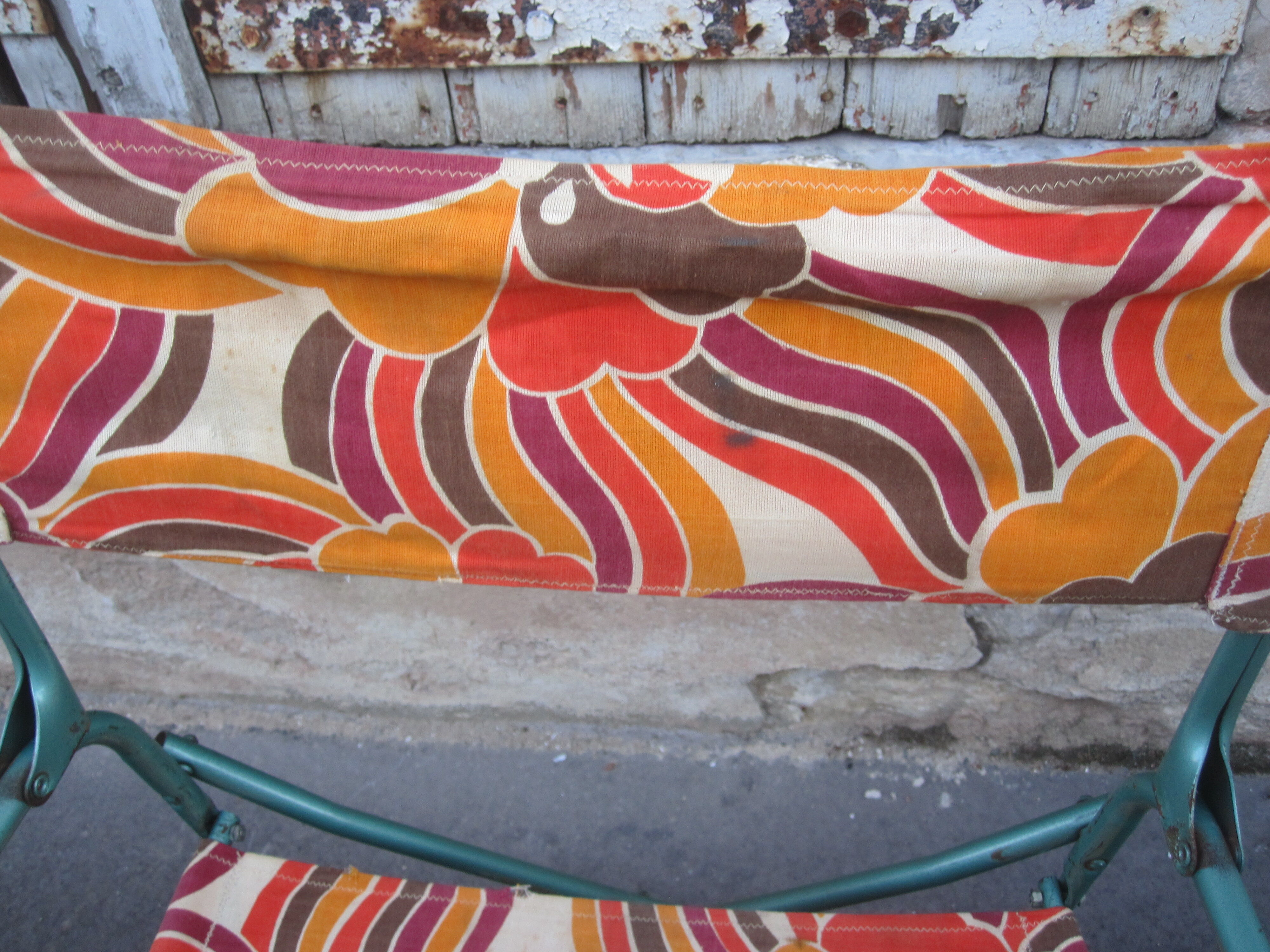 Vintage camping folding lounge