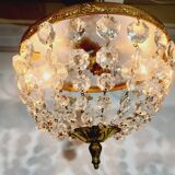 Bronze and crystal ceiling light
