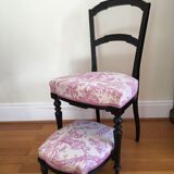 Ensemble chaise et repose pied style Louis XVI