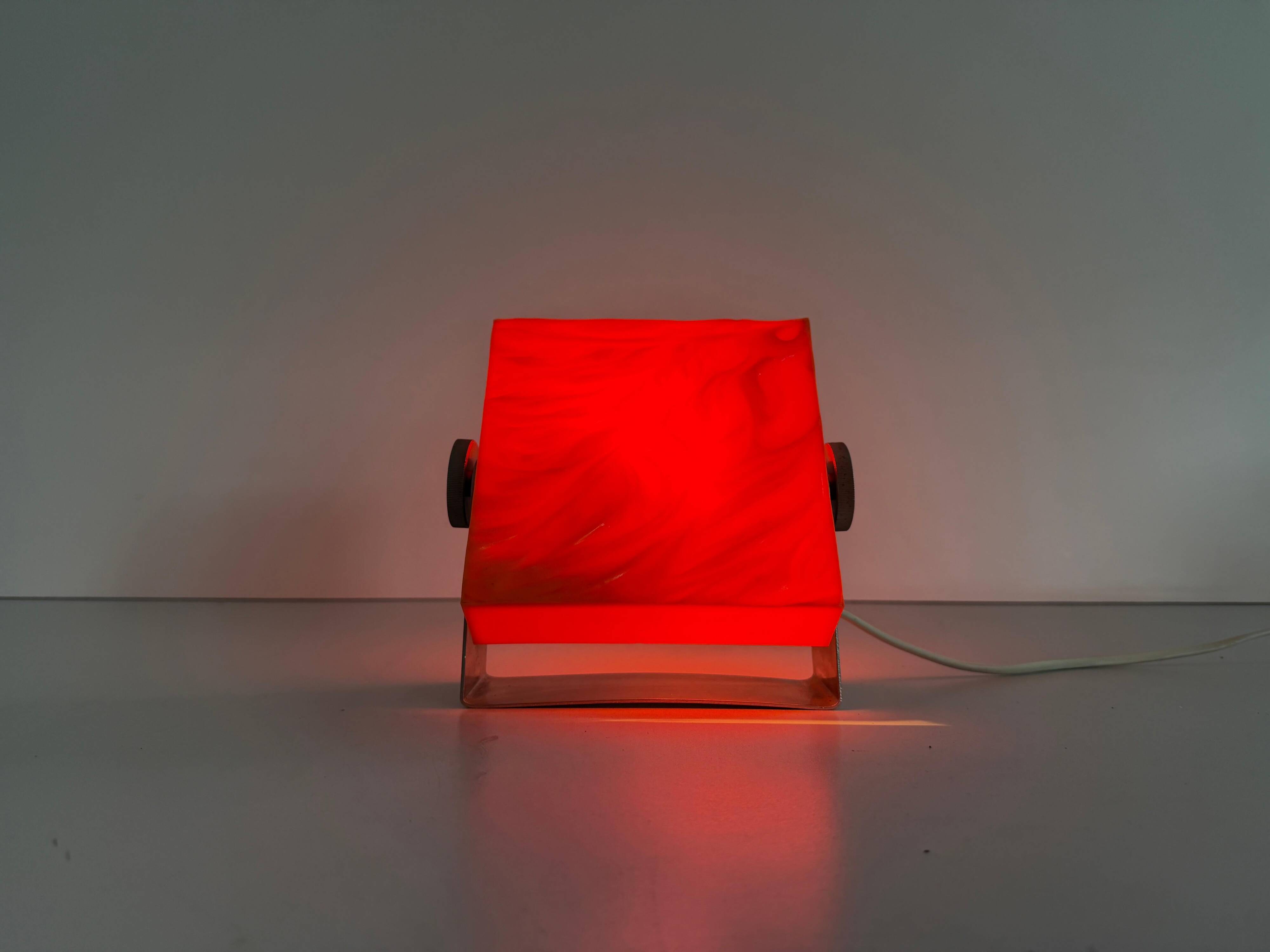 Orange Pop Art ambient night lamp in plexiglass by Uwe Mersch Design, 1970s, Germany.