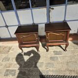 Paire de tables de chevet vintage des années 60 en chêne