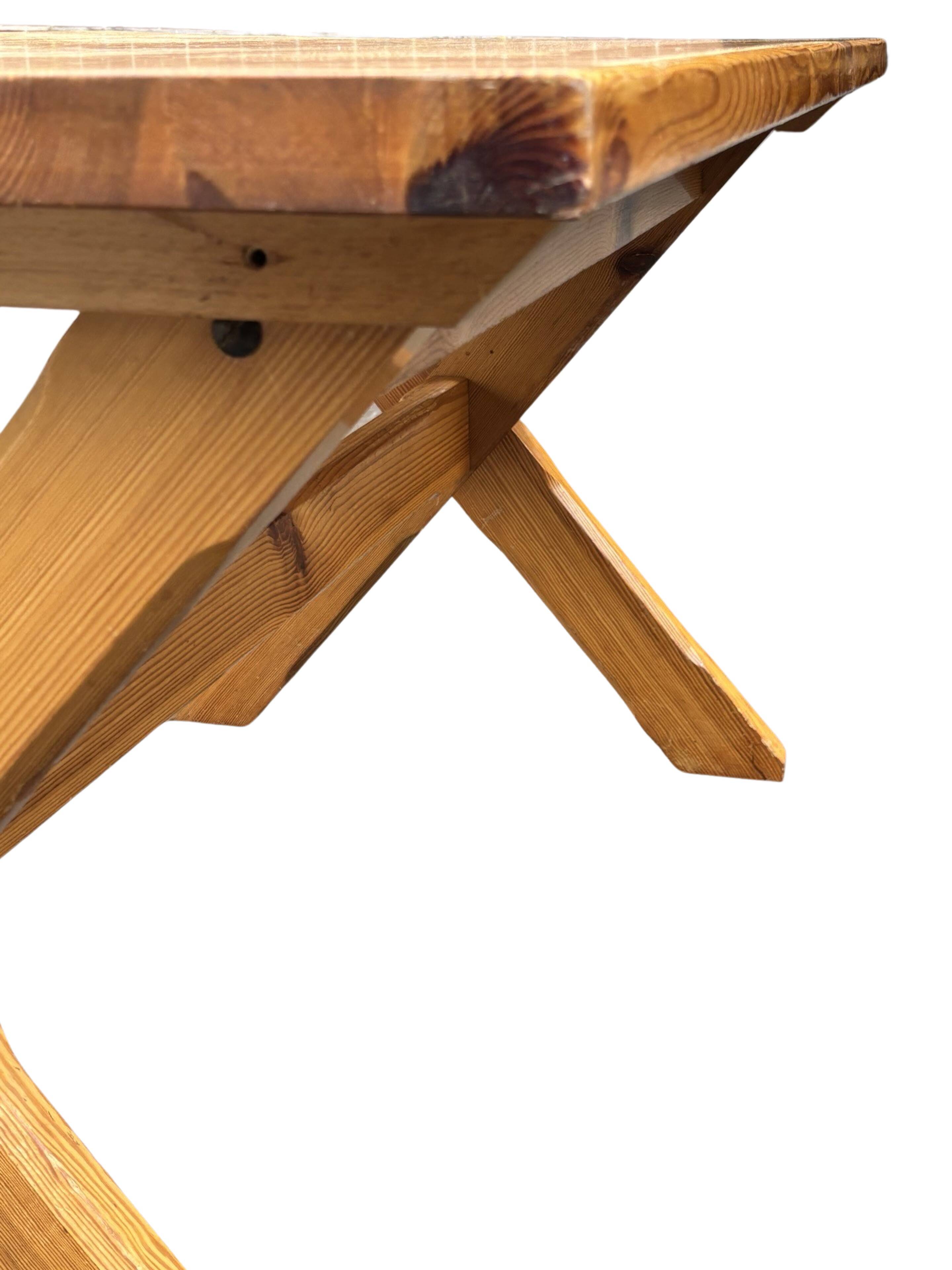 Vintage dining table pinewood 1960 minimalist dining table