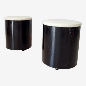 Pair of vintage pouf 60/70s