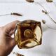 Amber glass soliflore vase, four-lobed base, 1960s-1970s.