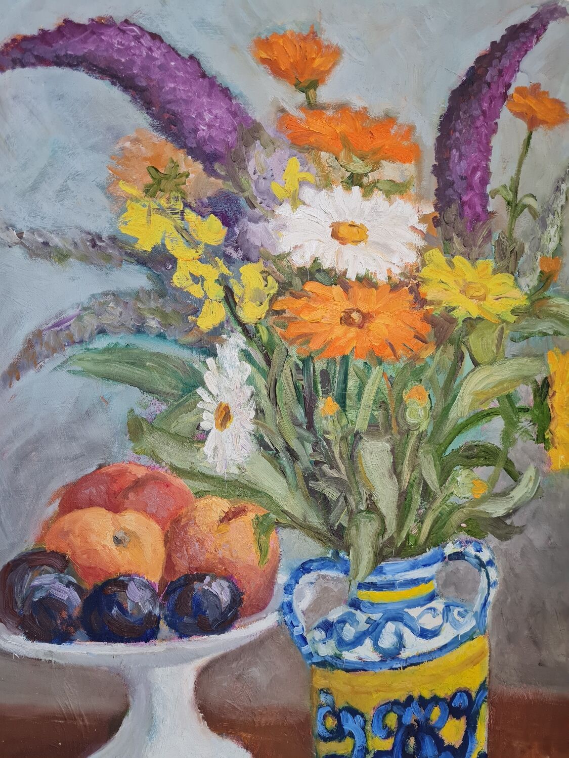 Still life flowers and fruits