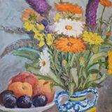 Still life flowers and fruits