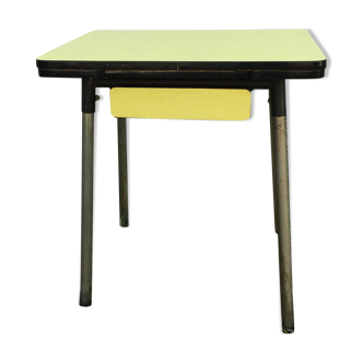 Folding yellow formica table, 1960s