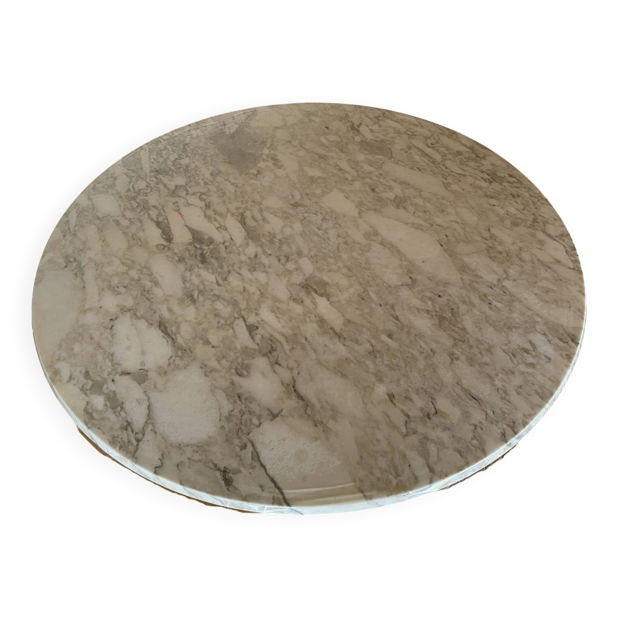 Round Calacatta marble table, 1960 design, in perfect condition, Osvaldo Borsoni.