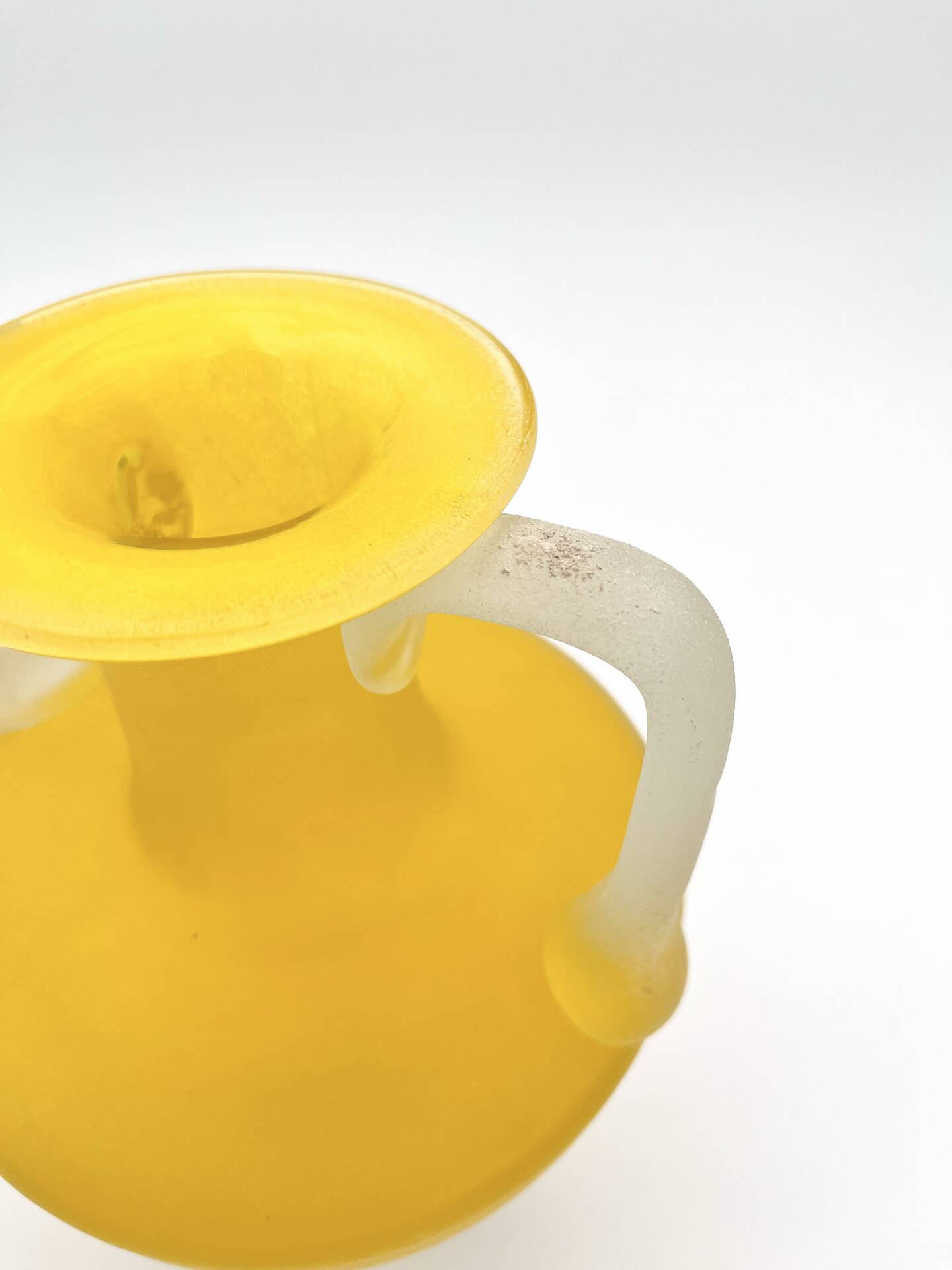 Vase Amphore Murano Scavo Jaune Safran Taillé  Cenedese