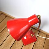 Small vintage 1970s red and gold flexible lamp