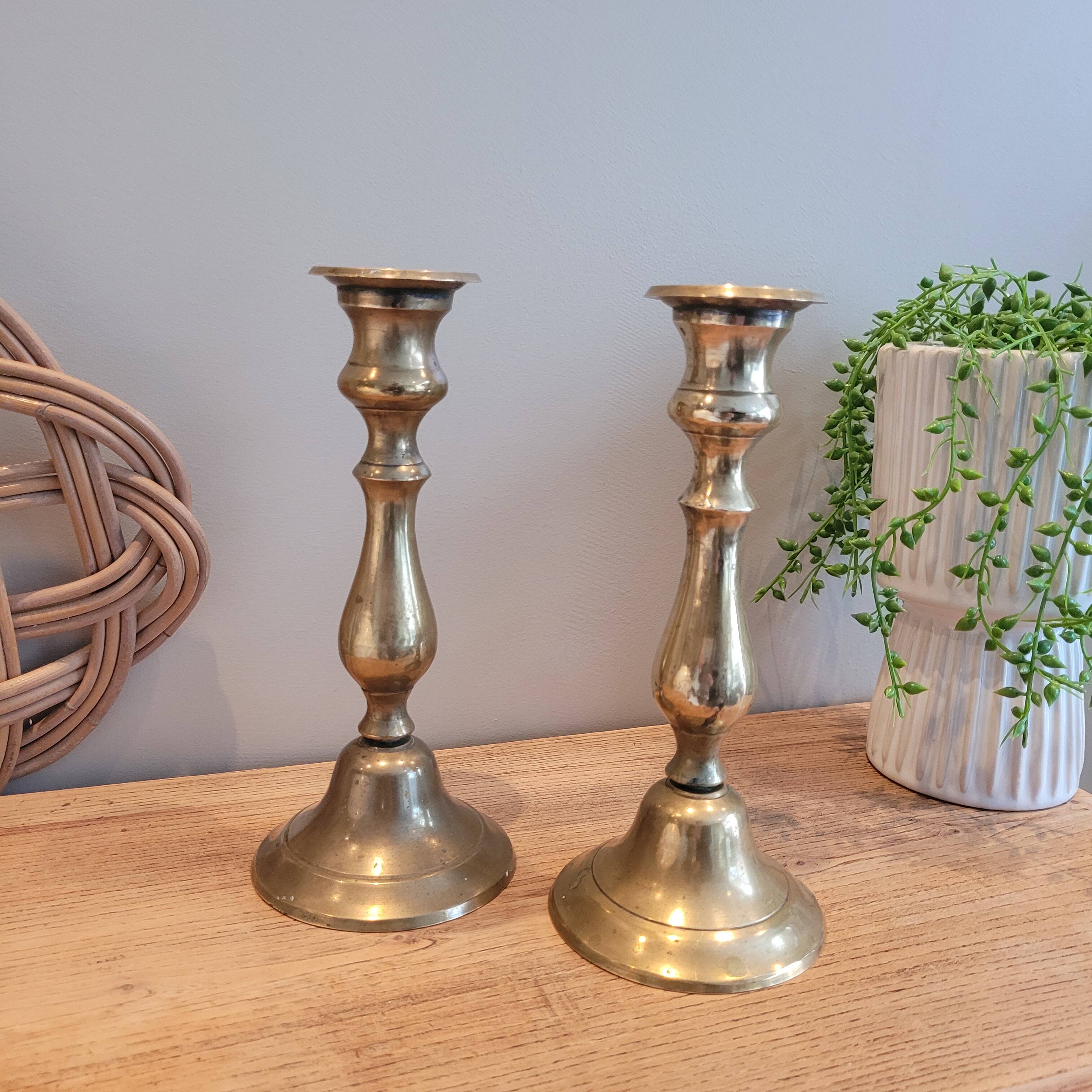 La Redoute x Selency pair of brass candle holders 21