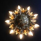 Set of 2 Large Florentine Chandelier Ceiling Lamps  by Banci Firenze Italy Regency Hollywood Style