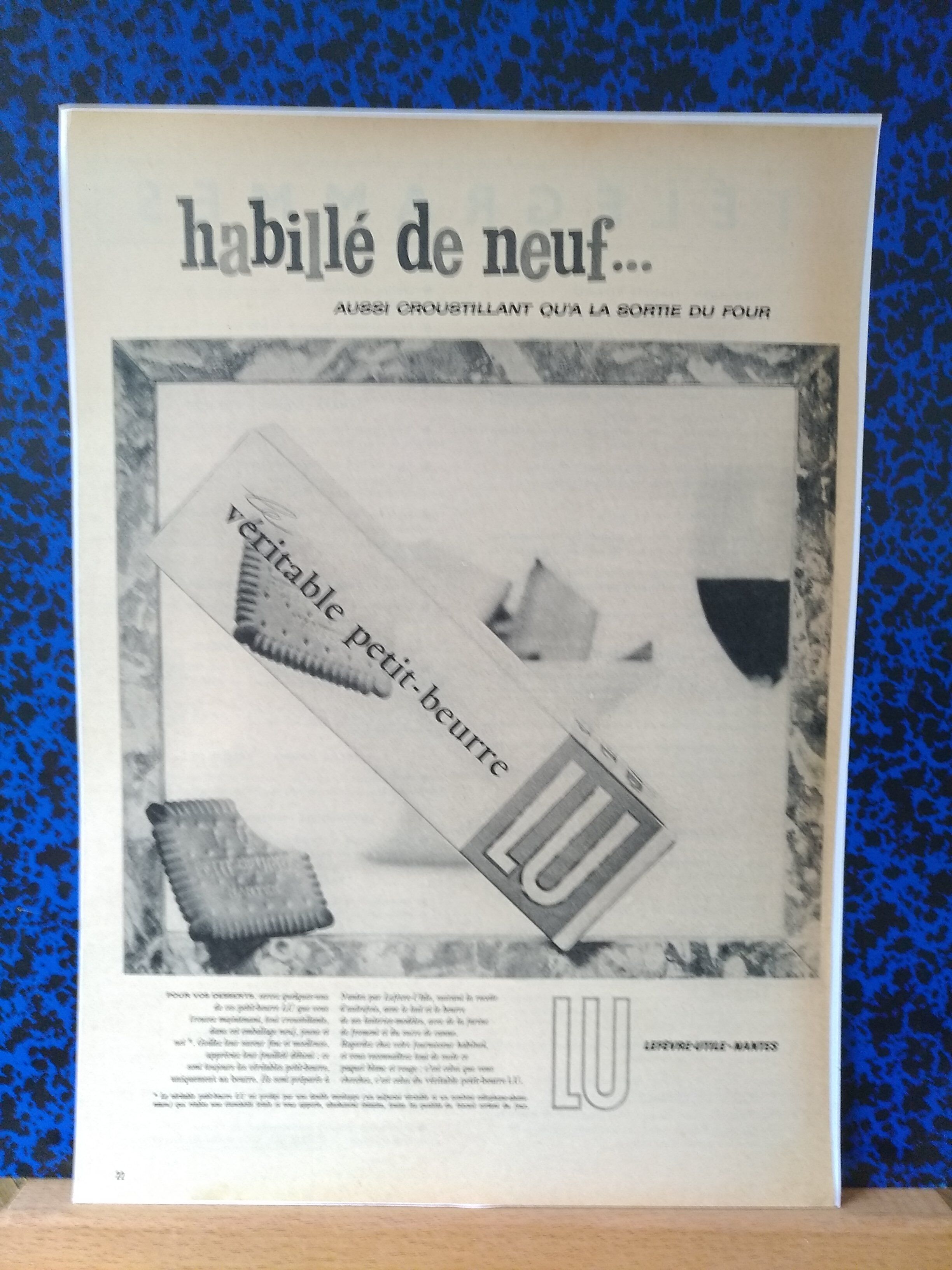 a set of 3 paper advertisements: Petit Lu brand from period reviews
