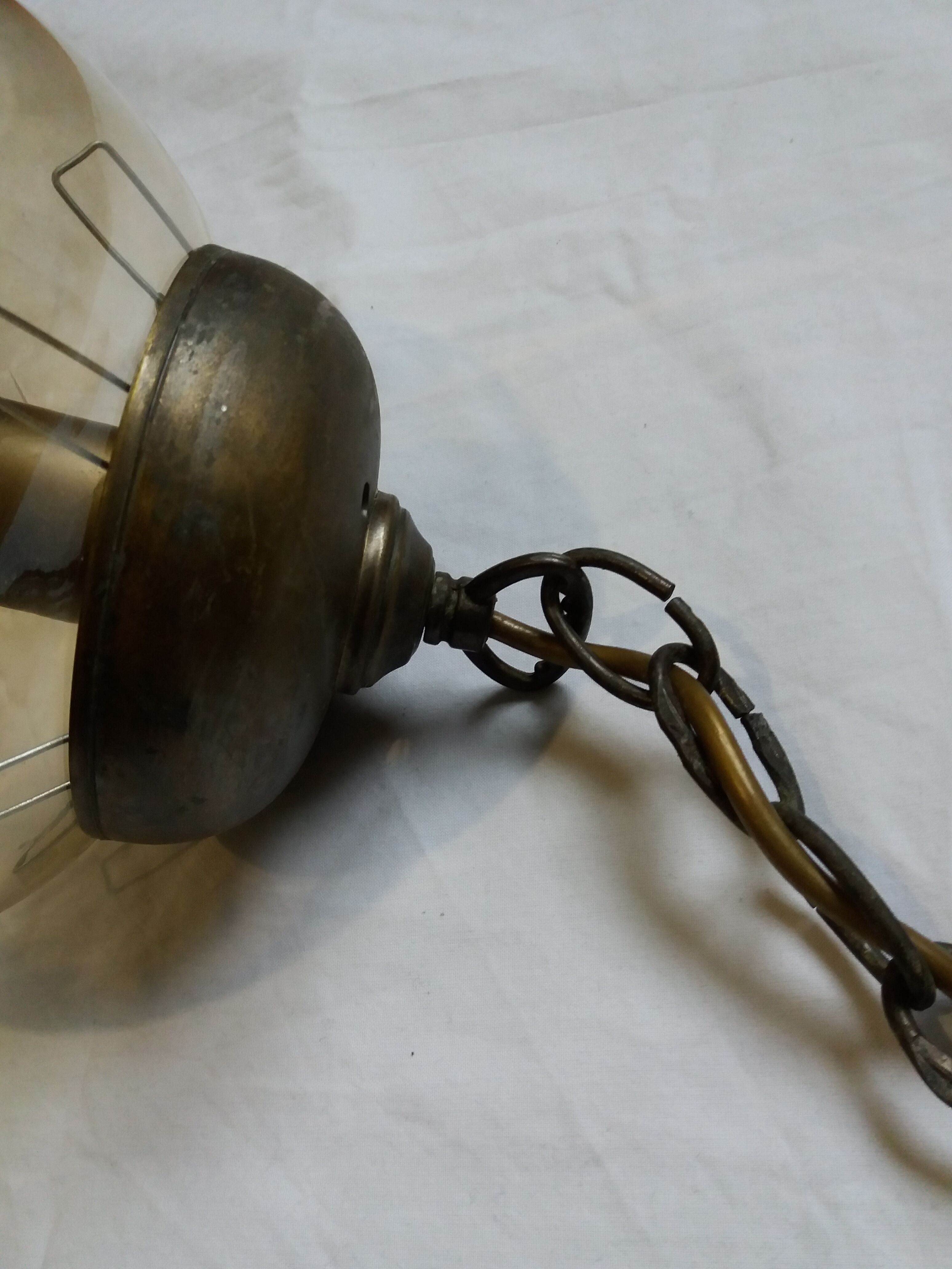 2 amber chiseled blown glass globe ball pendants