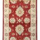 Red Gold Wool Rug, Handmade Floral Oriental Carpet 121x77cm Bedroom Decor