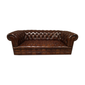 Canapé chesterfield marron capitonné