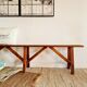 Old wooden farmhouse bench