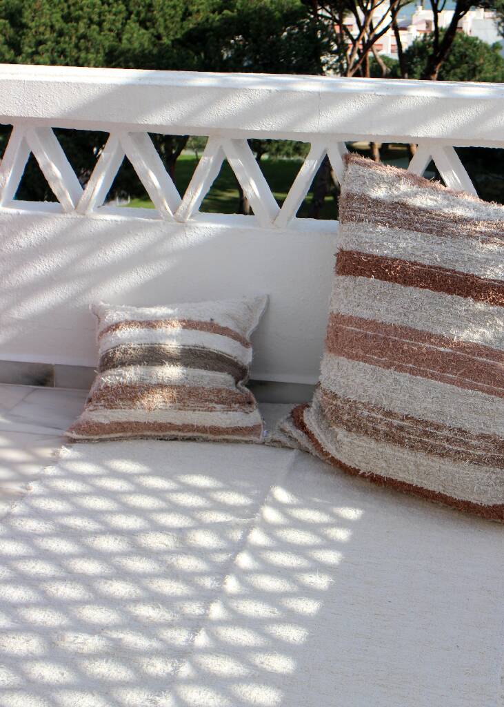 White recycled cotton rug - hand-woven - 170 x 240 cm