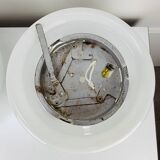 Pair of opaline ball wall lights, vintage half spheres