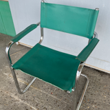 Green leather armchair