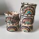 Vintage Moroccan tea set, teapot and 6 cups and saucers