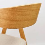 Vintage chairs light oak and beige natural linen