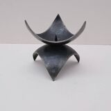 Signed steel candle holder, 1970