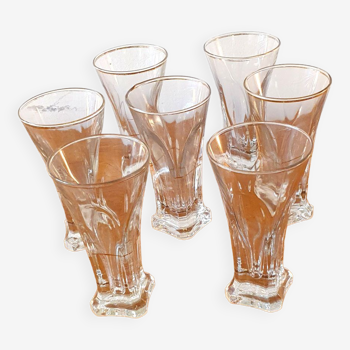 7 pastis glasses, bistro, 1940-50