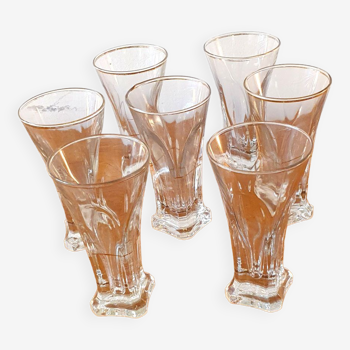 7  verres à pastis, bistrot, 1940-50