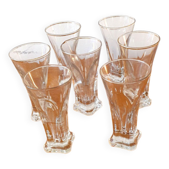 7  verres à pastis, bistrot, 1940-50