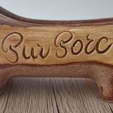 Cochon en grès, présentoir pour saucisson Vallauris