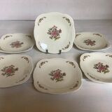 Six petites assiettes à fleurs Raynaud Limoges