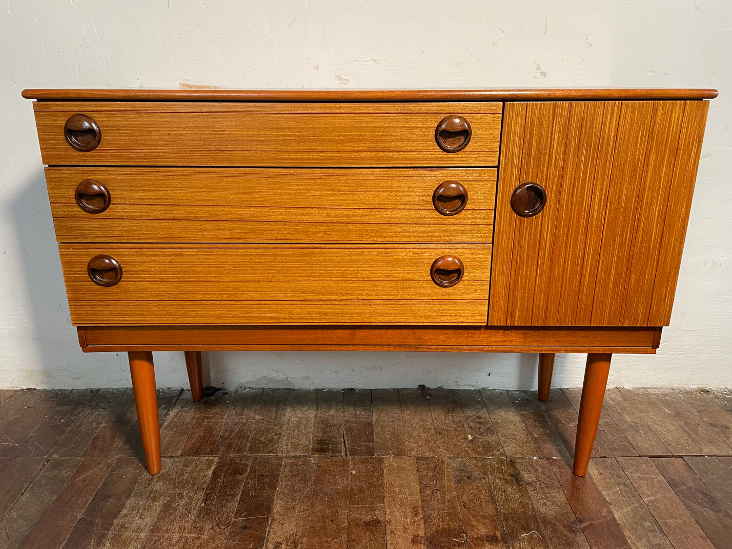 Mid century retro vintage sideboard teak by schreiber 1960