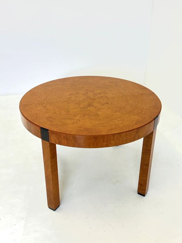 Table à manger ronde en bois de noyer vintage par Grange