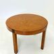 Vintage burl wood round dining table by Grange
