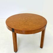 Table à manger ronde en bois de noyer vintage par Grange