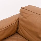 Fauteuils club italiens modernes en cuir cognac