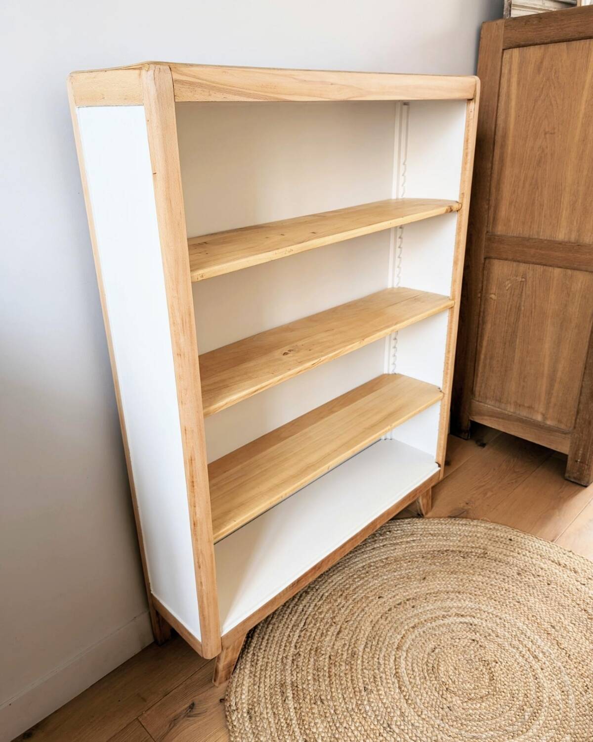 1950s compass foot bookcase shelf