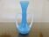 Blue opaline and opalescent glass soliflore vase, 1960s-70s.
