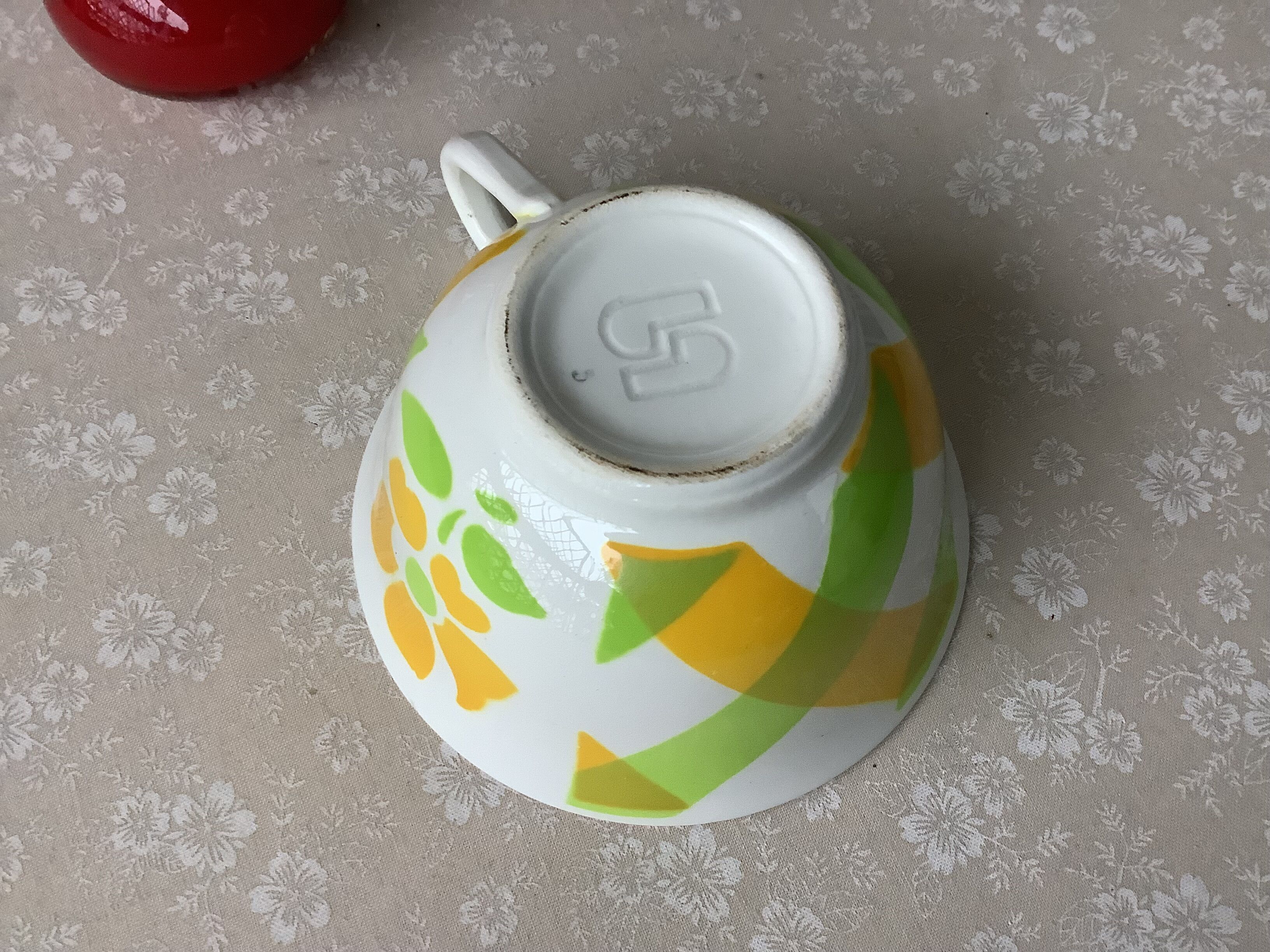 Cup Digoin Sarreguemines art deco