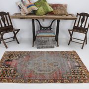 3x6 Shades Of Red & Black Handmade Wool Classic Vintage Rug, 100x179Cm