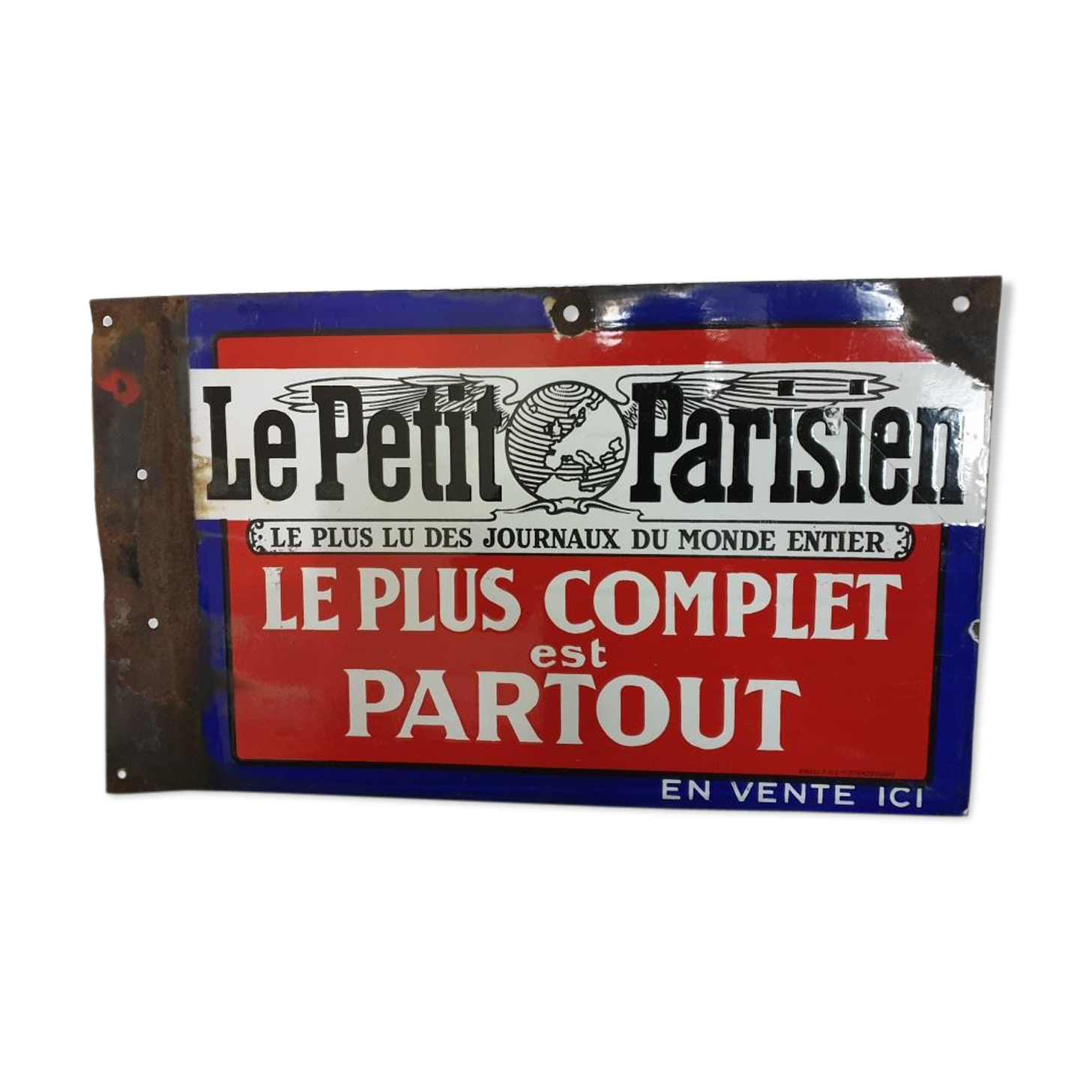 Le Petit Parisien enamelled plate