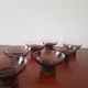 Set of 7 black vintage glasses