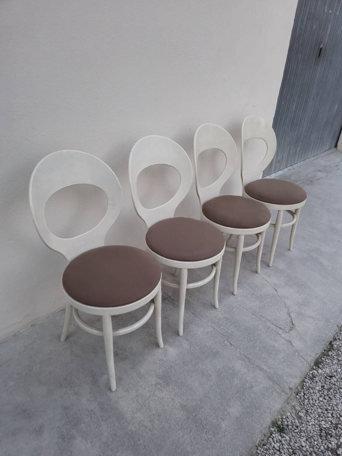 Set of 4 Baumann chairs, Mouette model, vintage 1950s