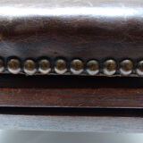 Old adjustable chair in wood and leather